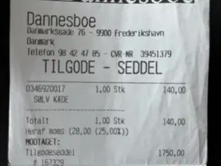 Tilgodeseddel 