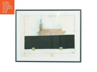 Indrammet akvarel (str. 31,5 x 25,5 cm)