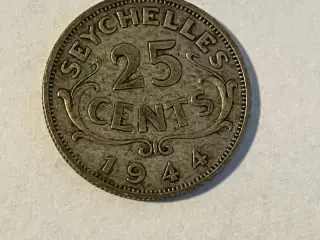 25 Cents Seychelles 1944