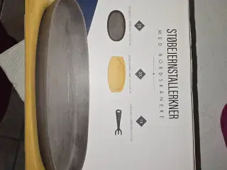 Støbejern tallerkener med bordskåner og håndtag 