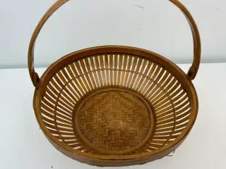 Vintage kurv m. hank i bambus