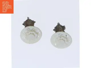 Clips vintage øreringe med udskåret detalje (str. Ø 1,5 cm)