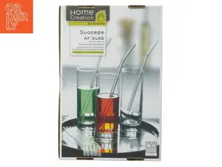 Sugerør af glas med rengøringsbørste (str. 23 cm)