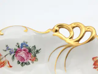 Stor vintage tysk håndemaljeret porcelænsskål fra 