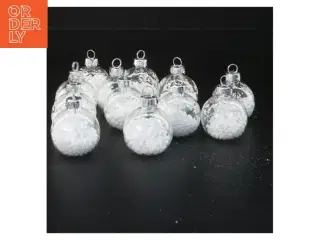 Glaskugler med snefnug (str. 5x4 cm)