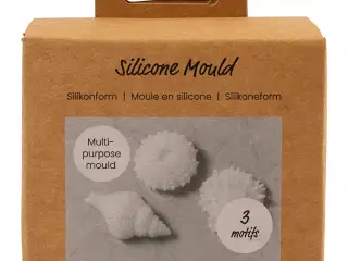 Silikoneform, Søpindsvin, konkylie, musling, H: 1,5-2 cm, diam. 3,5-6 cm, 3stk./ 1 pk.