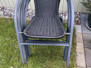 Sort flettet Havebordsstole