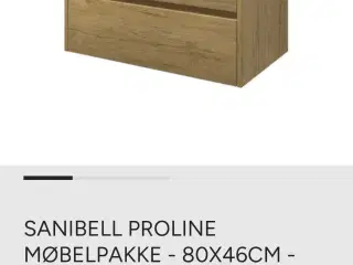 Badeværelsesmøbel i eg