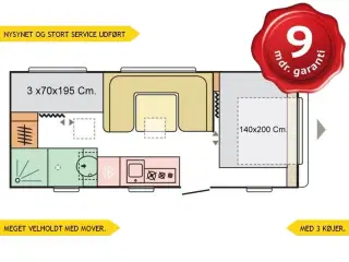 2020 - Adria Adora 573 PT   MEGET VELHOLT VOGN MED 3 KØJER.