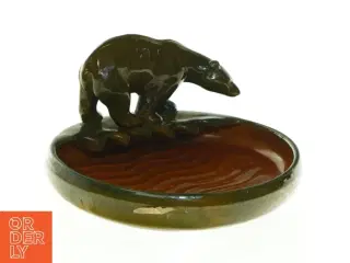 Keramikaskebæger med bjørnefigur (str. 10 x 3 cm høj. diameter, 18 cm)