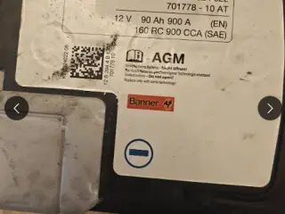 BMW AGM bilbatteri 12V 90Ah 900A