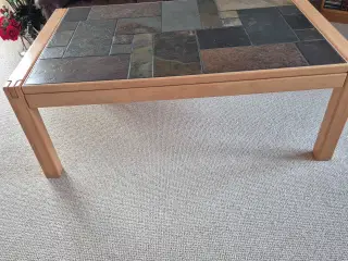 Sofabord lyst bøgetræ m. Skiferfliser