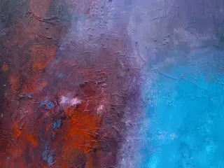 Dusty Purple Sky" – Akrylmaleri, 80x120 cm, Abstra