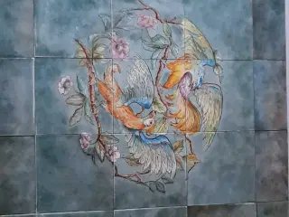 Sofabord malet i lysegrå.