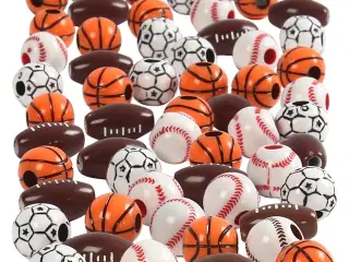 Sportsperler, str. 11-15 mm, hulstr. 3-4 mm, ass. farver, 270g/ 1 pk.