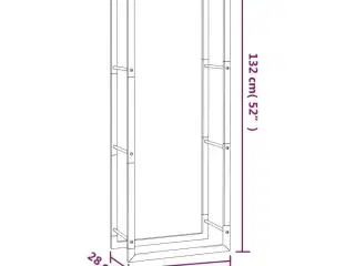 Brændestativ 50x28x132 cm stål matsort