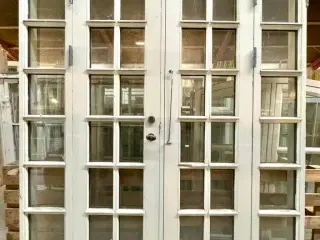 Dobbelt terrassedør m. sidepartier og termoruder