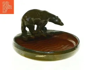 Keramikaskebæger med bjørnefigur (str. 10 x 3 cm høj. diameter, 18 cm)