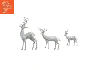 Sæt med 3 glitrende rensdyrfigurer (str. 28x18x12 cm)