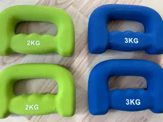 Ergonomiske håndvægte på 2 og 3 kg