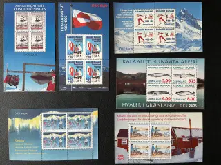 Grønland - 6 forskellige postfriske miniblokke