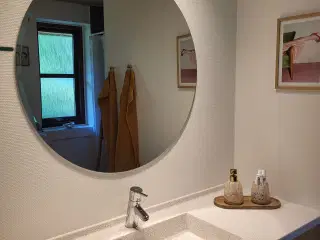 Spejl rundt med faset kant 80 cm