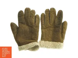 Læderhandsker med indvendig foring (str. 23 cm)