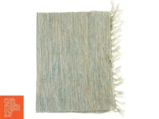Vævet tæppe med frynser fra Mørke Gaard (str. 60 x. 100 cm)