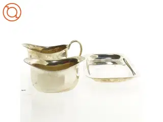 Sukker og flødekande på bakke i sølvplet fra Cohr (str. 20 cm)