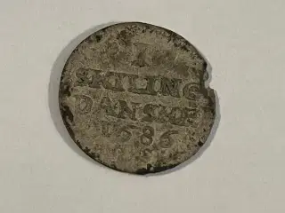 1 Skilling 1686 - Dårlig stand