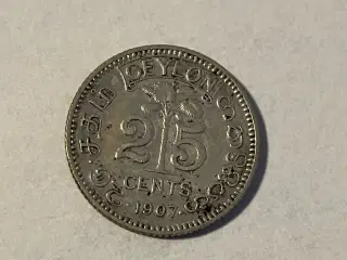 25 Cents Ceylon 1907