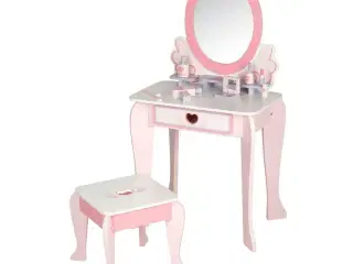 Sminkebord med spejl og stol - dukkeleg