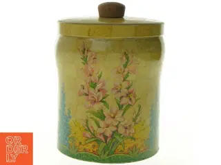Britisk Windsor emaljeret Baret Ware dåse med blomstermotiv (str. Ø 16 cm h 22 cm)