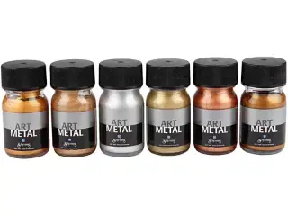 Hobbymaling Metallic Sæt - 6 Farver 30ml