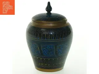 Dekorativ krukke med låg (str. 14 cm)