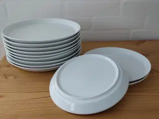 Hvide middags- og frokosttallerkener