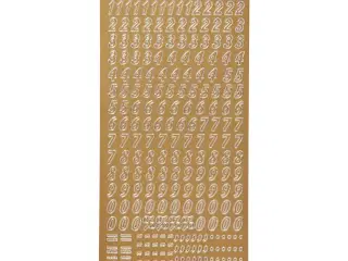 Stickers, tal, ark 10x23 cm, guld, 1 ark