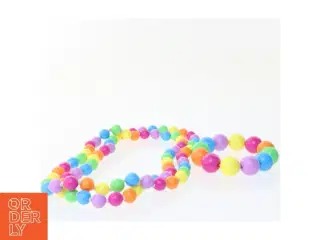 Farverige perlehalskæde og armbånd (str. Y 42 cm og. ø 9 cm)