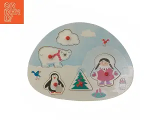 Billedpuslespil i isbjørn-tema (str. Ø 26x Ø 20 cm)