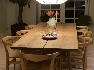 Super flotte spisebordsstole i ægte træ med flet