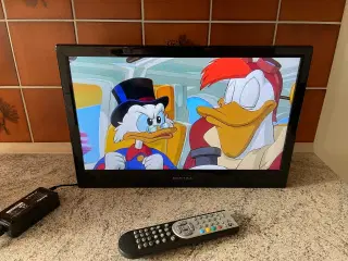19” TV med DVD INCL. fjernbetjening