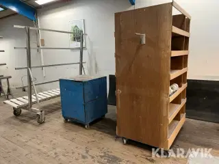 Arbejdsbord, pladevogn og materielvogn