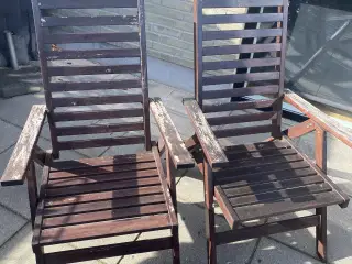 2 stk IKEA positionsstol i træ (med flere funktion