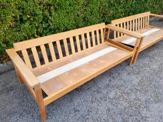 2 sofaer af egetræ P. Jeppesens Møbelfabrik 