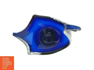 Blåt glas kunstobjekt (str. 17x25 cm)