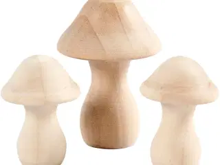 Hånddrejede Træpaddehatte - Sæt med 3 Stk.