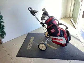 GOLFSÆT . VOGN, BAG, KØLLER/JERN