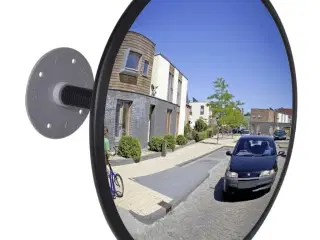 Konvekst trafikspejl akryl 30 cm indendørs sort