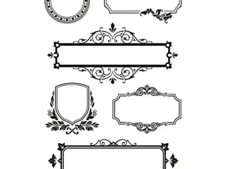 Silikonestempler, rammer med ornamenter, ark 11x15,5 cm, 1 ark