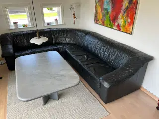 Hjørnesofa sort læder